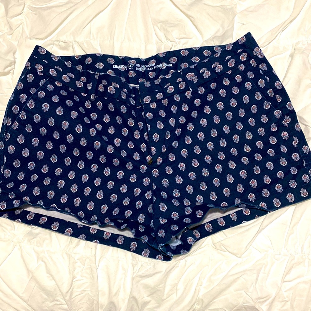 Navy patterned shorts